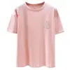 Exportación Italiana Último Pedido Marca de Mujer Corte Etiqueta Retirada Camiseta de Manga Corta con Cuello Redondo para Mujer