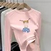 Camiseta Interior Térmica para Niñas de Primavera y Otoño, Camiseta Redonda para Niña Grande Bebé, Top Dulce Versátil para Niñas en Primavera