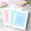 Cuaderno de Inglés B5, Cuaderno de Hojas Sueltas No Irritante, Cuaderno de Espiral Desmontable, Cuaderno de Hojas Sueltas de Cuatro Líneas y Tres Cuadrículas, Cuaderno de Secundaria