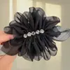Pinza de Flor de Malla Tipo Coreano para Mujer, Pinza Retorcida de Alto Grado, Pinza de Tiburón para la Parte Trasera de la Cabeza, Pasador para Cabello Semi-recogido, Pinza Vertical