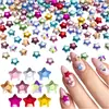 Celebridad de Internet Nuevo Mono Pequeño Colorido Estrella Arte de Uñas Diamante Super Brillante Fondo Plano Estrella de Cinco Puntas Joyería de Cristal K9 para Uñas Venta al por Mayor