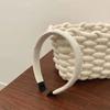 Headband das mulheres outono e inverno lã de malha de abas largas headband coração da menina all-match cor sólida grampo de cabelo japonês e coreano cor doce acessórios para o cabelo