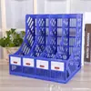 Suministros de oficina estante de plástico para archivos almacenamiento de escritorio estante de documentos de cuatro eslabones A4 organización de archivos de oficina columna de archivos