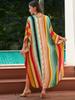 Nuevo Vestido Largo Holgado de Rayón Estampado Estilo Europeo y Americano para Vacaciones Tallas Grandes Cubrebikini para Mujer