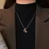 Collar con Colgante Anillo del Zodiaco Año Nuevo Caballo Pequeño para Mujer, Cadena para Suéter con Moneda Microincrustada, Cadena de Cuello de Alta Gama Moderna y Elegante