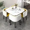 Mesa de Comedor Simple que Ahorra Espacio para Uso Doméstico, Adecuada para Apartamentos Pequeños, Mesa de Comedor para Negociaciones en Tiendas, Juego de Mesa y Sillas, Mesa Redonda para Recepción