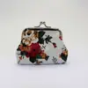 Mini porta-moedas de lona para mulheres, bolsa de moedas de tecido com estampa de estilo étnico famoso, carteira pequena infantil, atacado