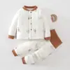 Ropa de Otoño para Bebé, Primavera, Otoño, Invierno, 40g, Acolchado Delgado, Cintura Alta, Conjunto de Dos Piezas, Ropa de Otoño, Clase A, Pijamas de Bebé para Niños y Niñas Recién Nacidos, Conjunto de Dos Piezas