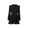 Vestido de Encaje Negro Elegante con Cuello Alto FCB Transfronterizo para Mujer Estilo Otoño 2026 Vestido Corto de Cintura Entallada Línea A para Mujer