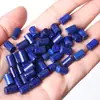 Cuentas Cilíndricas de Lapislázuli Afgano Natural al por Mayor con Agujeros para Pulseras y Accesorios de Joyería DIY, con Tonos Variables Dorados y Blancos