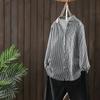 Camisa de Manga Larga de Algodón de Doble Capa a Cuadros Finos para Mujer, Estilo Vintage de Hong Kong 2022 Primavera y Otoño, Holgada Casual Versátil, Camisa Recta