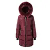 Nuevo Abrigo de Algodón Grueso de Invierno 2026 de Talla Grande y Longitud Media para Mujer, Estilo Coreano, Corte Entallado, Cuello Grande de Piel, Chaqueta de Algodón Estampada para Mujer