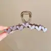 Pinza para el pelo de estrella con garra y estampado de leopardo estilo retro, dulce y fresca, para recogidos, pinza de acetato de gato y tiburón, accesorio de pelo elegante en forma de corazón