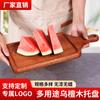 Bandeja Rectangular de Ébano para Bistec Sushi Japonés Pan Pizza Redonda Fruta Snack Bistec Bandeja de Madera Estilo Nuevo