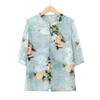 Nova Camisa de Chiffon de Verão Estilo Chinês para Mães de Meia-Idade e Idosas Falso Duas Peças Vovó Top Solto de Manga Curta