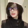 Montura de Gafas Ovaladas Estilo Cat-Eye Nerd con Marco Negro para Estudiantes Mujeres de Alta Inteligencia y Sin Maquillaje, Adecuada para Gafas de Prescripción y Protección contra Luz Azul