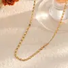 Collar de Acero de Titanio Nuevo Más Vendido Oro de 18 Quilates Cadena Lisa Cadena Estilo Coreano Cadena Simple de Moda DIY Cadena para Clavícula para Mujeres Que No Se Desvanece