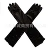Guantes de Satén Arrugados 38cm Negro Rosa Satén Nupcial Vestido de Boda Cubriendo Dedos Longitud Media Etiqueta Mujeres