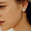 Aretes de Corazón Esmerilado, Lujo Ligero y Sensación de Alta Gama, Aretes de Diseño Nicho, Accesorios de Oreja Minimalistas Elegantes y Únicos