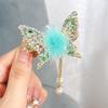 Pinza para el Cabello de Diamante y Pelo de Visón Accesorios para el Cabello de Princesa Pinza para el Cabello de Mariposa Móvil Pinza para el Flequillo de Niña Pequeña Accesorios para la Cabeza de Niños