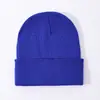 Gorro de punto vintage de color liso para otoño e invierno, de copa plana, para hombres y mujeres, gorro de lana simple y liso, gorro cálido de estudiante para pullover