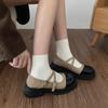 Sapatos Mary Jane Retrô Estilo Pequeno Fragrante para Mulheres 2023 Primavera Novos Sapatos de Couro Pequenos Estilo Britânico de Sola Grossa com Saia Mocassins Franceses