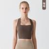 Chaleco deportivo de pilates largo, cómodo, combinable, a prueba de golpes, ropa interior de yoga, espalda hermosa, sujetador interior de fitness para primavera, verano y otoño.