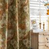 Cortinas Youzhuo Estilo Americano Retrô Florais e Pássaros Tecido Jacquard Cortinas de Cozinha Estilo Artístico Cortinas de Porta para Pousada Cortinas Decorativas
