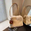 Bolsa de Pelúcia de Grande Capacidade Feminina 2026 Outono Nova Elegante de Alto Valor Bolsa Tote Bolsa de Mão Bolsa de Ombro Peluda