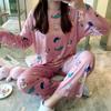 Pijamas de manga larga para mujer, pijamas de primavera y otoño de talla grande, ropa exterior de estilo coreano de verano para mujer, pijamas de mujer, traje de casa para mujer