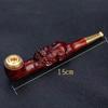 Sinan Dourado madeira sombria folha grande pera amarela cachimbo antiquado haste de tabaco corajosa porta-cigarros com filtro pode ser limpo tabaco fumaça grossa