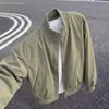 Jaqueta Bomber Estilo Americano Masculina Outono Curta Modelagem Solta Gola Alta Jaqueta Baseball Corte Limpo Ombro Reto Casaco