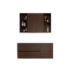 Nuevo estilo chino estilo antiguo cerámica lavabo integrado mueble de baño robot aspirador espejo plegable feng shui lavabo color nogal