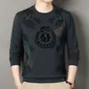 Sudadera de Seda de Morera de Alta Calidad con Cuello Redondo y Mangas Largas para Hombre Nueva Camiseta Casual de Lana para Otoño para Hombre