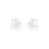 Pendientes de botón de concha de textura plisada irregular con diseño de lujo ligero de nicho original 0019, estilo S925ins en plata esterlina