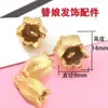 Fundição de cobre Flor de Lírio flor de osso DIY grampo de cabelo acessórios de joia estilo antigo passo balançar acessórios de adorno de cabeça broto de flor de cobre puro pequeno pingente