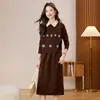Elegante Vestido Chaleco de Punto con Solapa para Mujer, Nuevo Moda Otoño/Invierno 2026, Juvenil Conjunto de Dos Piezas de Suéter