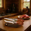 Cuchillo de Carnicero Forjado, Cuchillo para Huesos de Acero Inoxidable, Cuchillo para Cortar Carne con Cabeza de Acero Tallada, Cuchillo Pelador, Cuchillo para Sacrificar Cerdos, Cuchillo Divisor