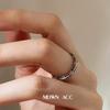 Anillo de Zirconia 3D de Diamante Triturado Arcoíris para Mujer, Versátil Moda Personalidad Lujo Ligero Nuevo Anillo Abierto Anillo para Dedo Índice Moderno