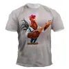 2024 comercio exterior transfronterizo verano nuevo gallo europeo y americano impresión digital 3D manga corta cuello redondo camiseta top para hombre