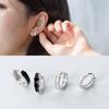 Nalan s925 Hebilla de Tremella Pendientes Redondos Sencillos de Gota Blanca y Negra para Hombre y Mujer Pendientes Personalizados para Hélice de Oreja E7020