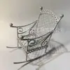Cadeira de Balanço de Ferro Forjado de Metal Estilo Europeu e Americano Ornamento Decorativo para Jardim Micro-Paisagismo Acessório Ornamento Adereço Ornamento Decorativo de Ferro Forjado