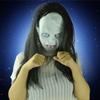 Halloween horror fantasma máscara facial truque assustador adereços cabelo preto fantasma castidade máscara suspense cabeça capa zumbi corpo fantasma