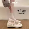 Sapatos rasos de estilo francês com laço, estilo fada, para mulheres, novo modelo outono 2026, combinados com saias, sapatos Mary Jane que aumentam a altura
