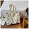 Bolsa de Lona con Lunares Japonesa Bolsa de Mano Holgada para Hombro Cruzada para Viajes Diarios Almacenamiento Bolsa Tote para Mujer