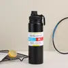 Garrafa de Água Esportiva a Vácuo de Camada Dupla em Aço Inoxidável 304 Corda Portátil para Esportes ao Ar Livre Copo de Água Caneca Térmica Presente Venda por Atacado