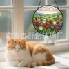 Campo de Tulipas Vidro Vitral Pingente Ornamento de Vidro para Casa Decoração de Janela Jardim Pegador de Sol