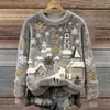 Nueva sudadera de franela para mujer con estampado digital 3D navideño, sitio web independiente transfronterizo Amazon, otoño/invierno 2026