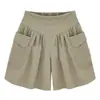 Shorts de Mujer Verano Negro Nuevo Cintura Alta Sueltos Adelgazantes Talla Grande Ropa de Mujer Versátil Chica Gordita Chica Curvilínea Pierna Ancha Pantalones Casuales