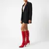 Botas longas de couro envernizado com bico quadrado para comércio exterior, salto alto grosso, zíper lateral, estilo balada, plus size, over-the-knee, botas longas, transfronteiriço, AliExpress